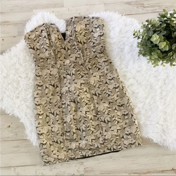 Lovers + Friends wild & free metallic bodycon mini dress size xs - Picture 2 of 8